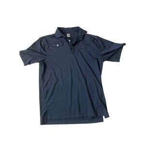 Footjoy FJ Men's Collared Black Shirt Golf Polo Size XL Rugby Performance‎